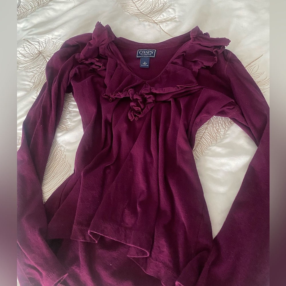 chaps y2k ruffle top